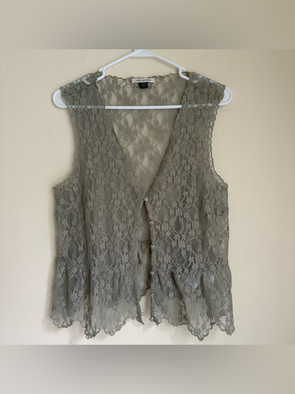 American Eagle Medium Button up Sheer Top